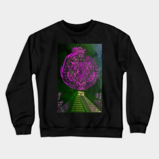 the sun and the space in aztec galaxy pyramid ecopop Crewneck Sweatshirt